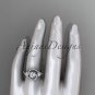 Unique 14kt white gold diamond moissanite engagement ring ADLR320