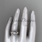 Unique 14kt rose gold diamond moissanite engagement ring ADLR320