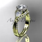 14kt yellow gold diamond  engagement ring with a "Forever Brilliant" Moissanite center stone ADLR319
