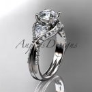 Platinum diamond engagement ring with a "Forever Brilliant" Moissanite center stone ADLR319