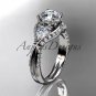 Platinum diamond engagement ring with a "Forever Brilliant" Moissanite center stone ADLR319