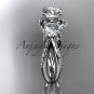 Platinum diamond engagement ring with a Forever One Moissanite center stone ADLR318