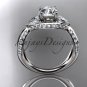 Platinum diamond engagement ring with a Forever One Moissanite center stone ADLR318