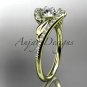 14k yellow gold diamond leaf and vine wedding ring, engagement ring ADLR317