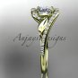 14k yellow gold diamond leaf and vine wedding ring, engagement ring ADLR317