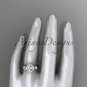 14kt rose gold diamond unique engagement ring with  Moissanite center stone ADLR314