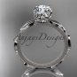 Platinum diamond vine and leaf wedding ring, engagement ring ADLR290