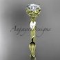 14k yellow gold diamond vine and leaf wedding ring, engagement ring ADLR290