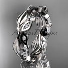 14kt white gold diamond leaf and vine wedding ring, engagement ring, wedding band ADLR268