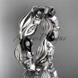 14kt white gold diamond leaf and vine wedding ring, engagement ring, wedding band ADLR268
