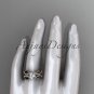 14kt rose gold diamond leaf and vine wedding ring, engagement ring ADLR264