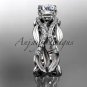 14kt white gold diamond leaf and vine wedding ring, engagement ring ADLR264