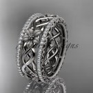 Platinum diamond flower wedding ring, engagement ring ADLR260