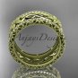 14k yellow gold diamond flower wedding ring, engagement ring ADLR260