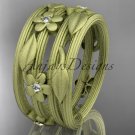 14kt yellow gold diamond leaf and vine, floral wedding ring, engagement ring ADLR242B