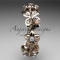 14kt rose gold diamond floral butterfly wedding ring, engagement ring, wedding band ADLR138