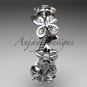 Platinum diamond floral butterfly wedding ring, engagement ring, wedding band ADLR139