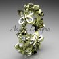 14kt yellow gold diamond floral butterfly wedding ring, engagement ring, wedding band ADLR139