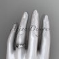 Unique 14k white gold leaf and vine engagement ring,wedding band ADLR258