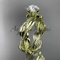 Unique 14k yellow gold leaf and vine engagement ring,wedding band ADLR258