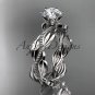 Unique Platinum leaf and vine engagement ring,wedding band ADLR258