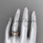 14kt rose gold diamond floral,leaf and vine wedding set,engagement set ADLR253S