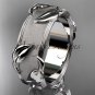 Platinum leaf and vine wedding ring, engagement ring ADLR252G