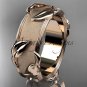 14kt rose gold diamond leaf and vine wedding ring, engagement ring ADLR252G