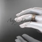 14kt rose gold diamond leaf and vine wedding ring, engagement ring ADLR252G