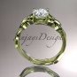 14kt yellow gold diamond leaf and vine wedding ring,engagement ring ADLR251