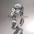 Platinum diamond leaf and vine wedding ring,engagement ring ADLR251