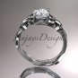Platinum diamond leaf and vine wedding ring,engagement ring ADLR251