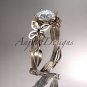 14kt rose gold diamond leaf and vine wedding ring,engagement ring ADLR251