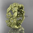 14kt yellow gold diamond floral, leaf and vine wedding ring,engagement ring ADLR250