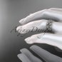 14kt white gold diamond floral, leaf and vine wedding ring,engagement ring ADLR250