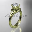 14kt yellow gold diamond flower, leaf and vine wedding ring, engagement ring ADLR240