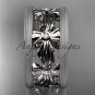 Unique Platinum diamond bow wedding ring, engagement ring ADLR236