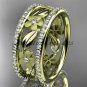14k yellow gold diamond flower wedding ring, engagement ring ADLR233