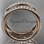 14k rose gold diamond flower wedding ring, engagement ring ADLR233
