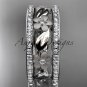 14k white gold diamond flower wedding ring, engagement ring ADLR233