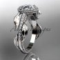 Platinum diamond unique engagement ring, wedding ring ADLR229