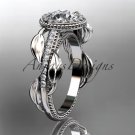 14kt white gold diamond unique engagement ring, wedding ring ADLR229