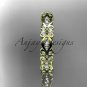 14kt yellow gold floral diamond wedding ring, engagement ring, wedding band ADLR122