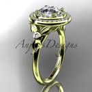 14kt yellow gold diamond floral wedding ring, engagement ring ADLR133