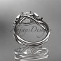 14kt white gold diamond floral wedding ring, engagement ring ADLR140