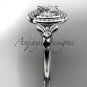 14kt white gold engagement ring with a Forever One Moissanite center stone ADLR133
