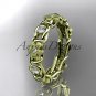 14kt yellow gold diamond flower wedding ring,engagement ring,wedding band. ADLR 197