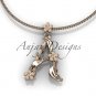 14k rose gold diamond floral,leaf and vine initial pendant ADLR196