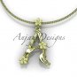 14k yellow gold diamond floral,leaf and vine initial pendant ADLR196