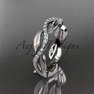 Platinum diamond leaf and vine wedding ring,engagement ring,wedding band ADLR100B